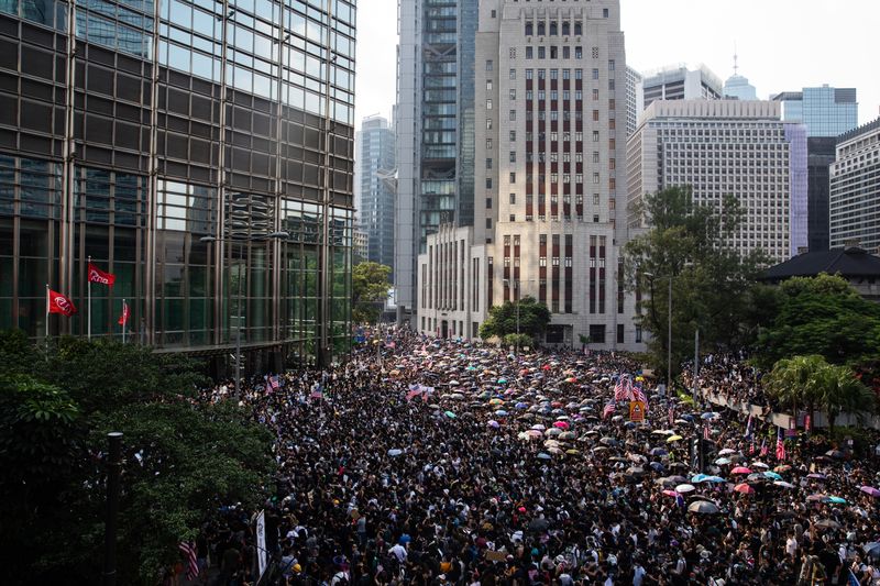 Demonstrators Attend Rally To Petition the U.S. Congress to Pass the Hong Kong Human Rights and Democracy Act