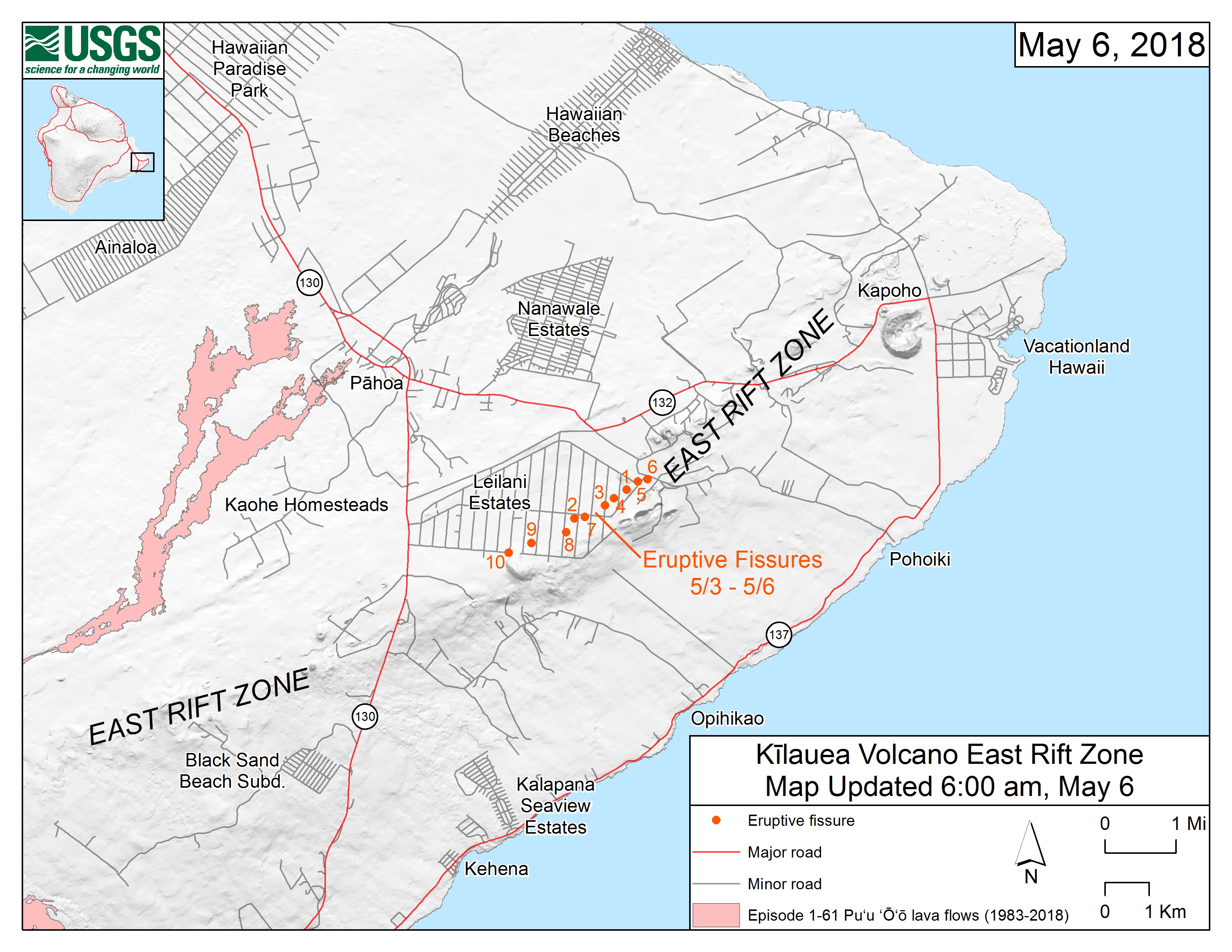 Securely Travel - Kilauea Volcano map