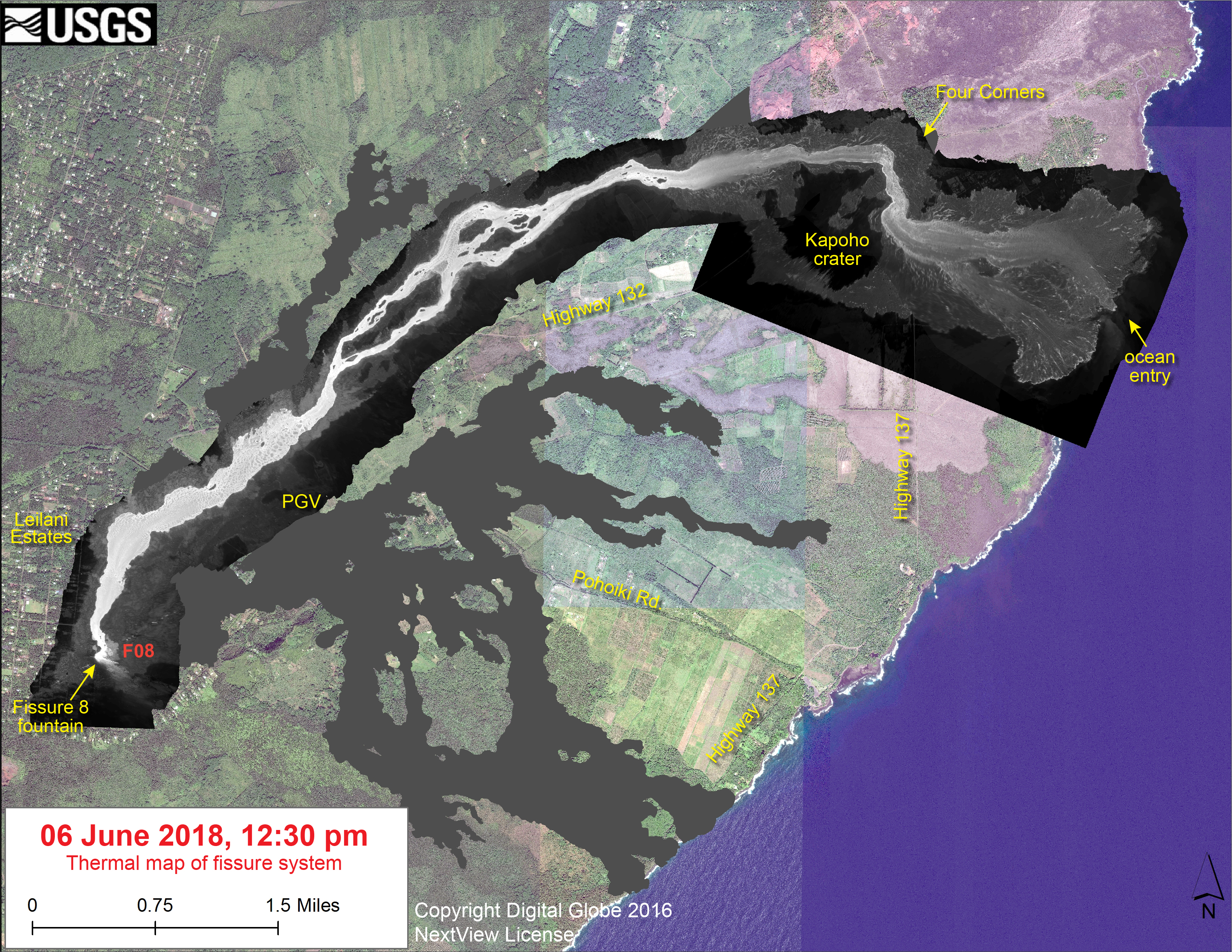 Securely Travel - USGS thermal image of Kilauea