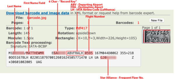 Securely Travel - Barcode readout