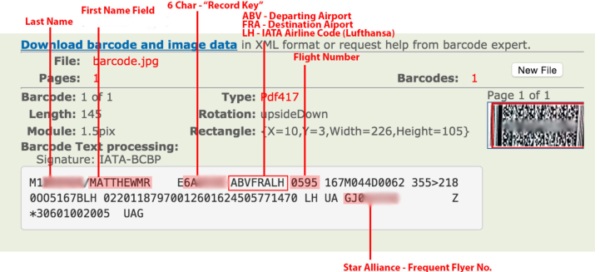Securely Travel - Barcode readout