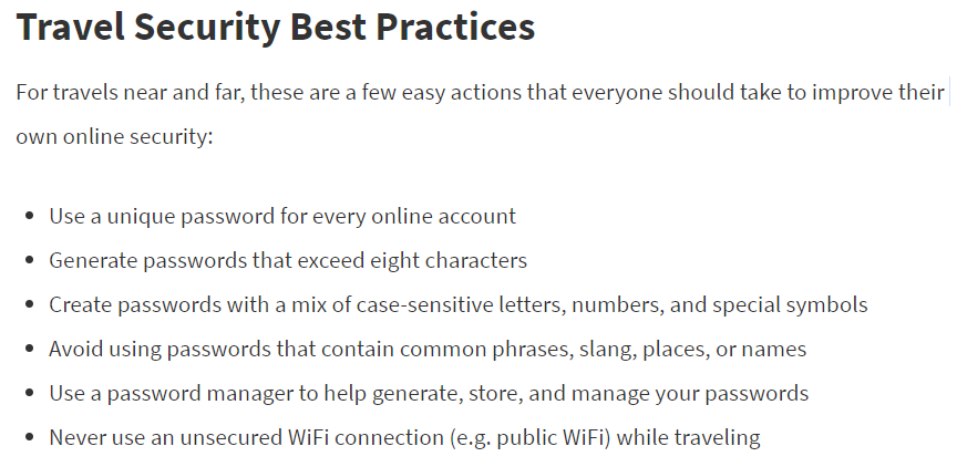 Securely Travel - Dashlane best practices cyber hygiene