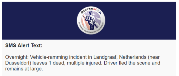 Securely Travel - AlertsUSA - Netherlands Vehicle Ramming
