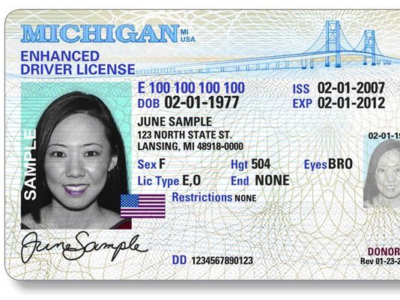 Securely Travel - Enhanced Drivers License example