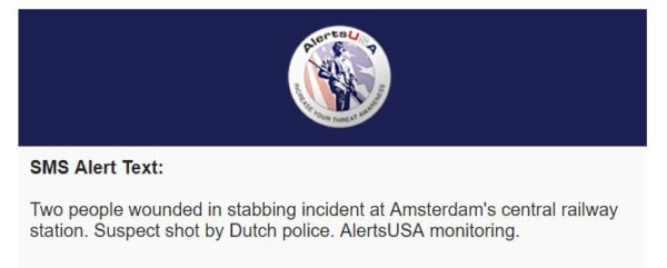 Securely Travel - AlertsUSA SMS 1 - Dutch