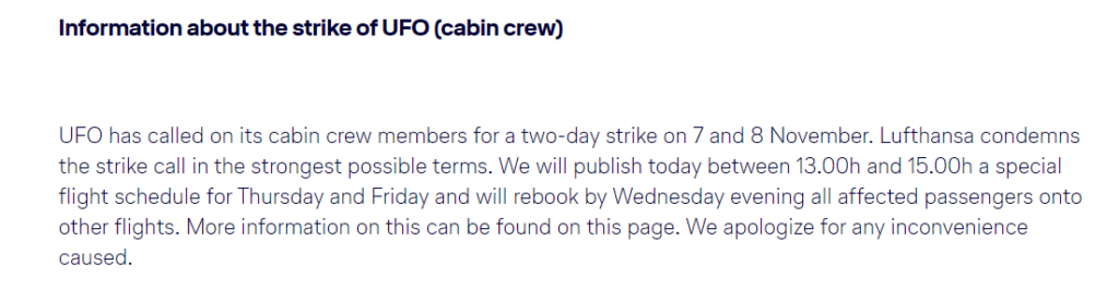 Securely Travel - Lufthansa Strike - update 06 November 