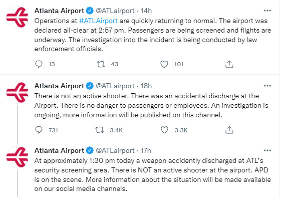 Securely Travel - ATL tweet stream 20 Novembef 2021